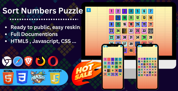 Sort Numbers Puzzle Html 5 Game - 5